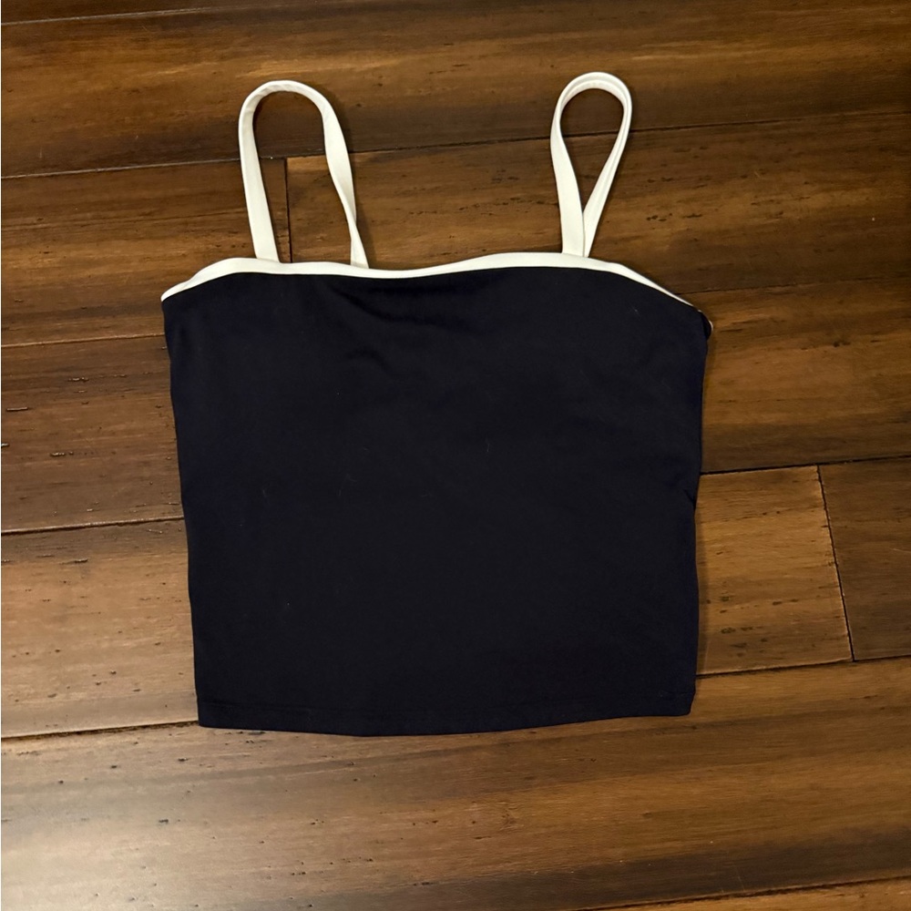 Target Black Camisole with White Straps
